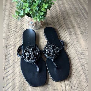 Tory Burch Jeweled Miller Sandal - Black - Size 7.5 M